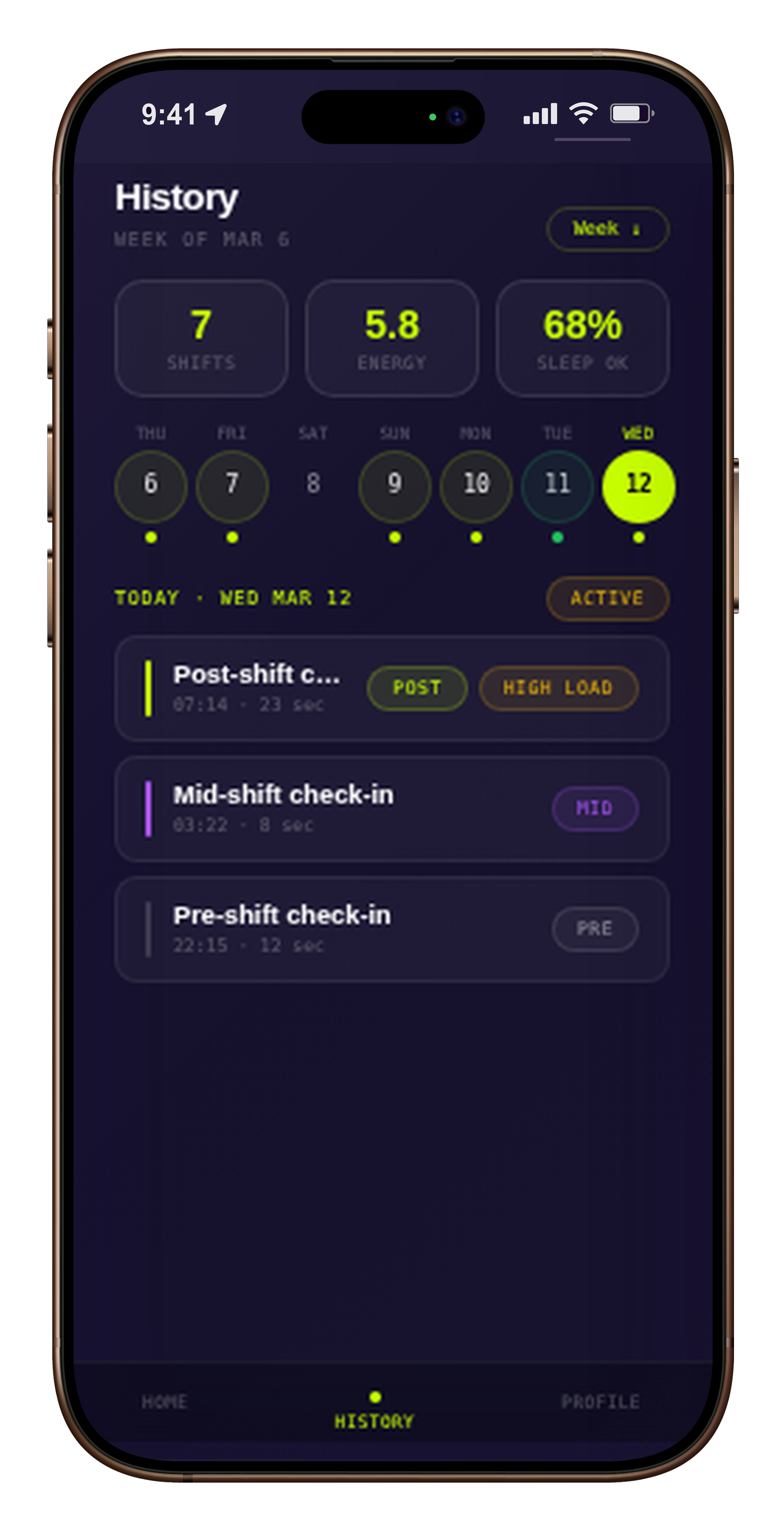 Shft Night app screen preview